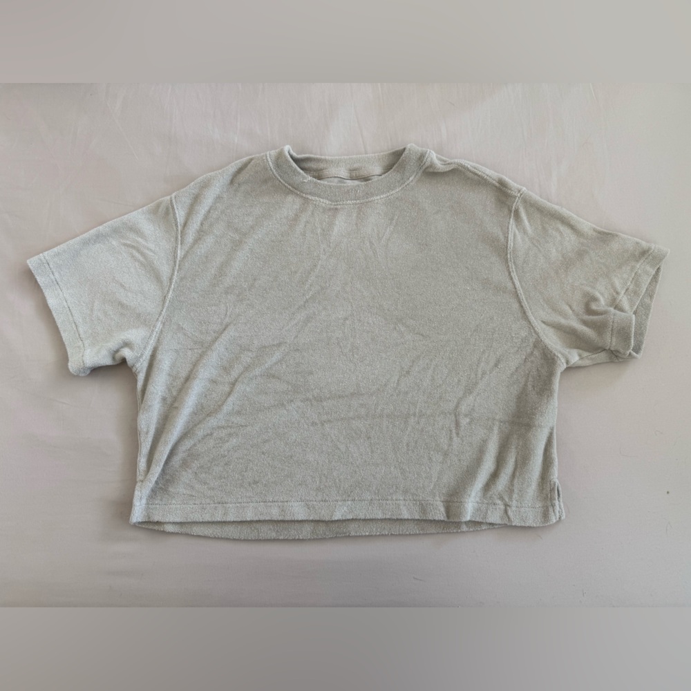 Abercrombie & Fitch Terry Cloth Tee Shirt Size Small in Beige